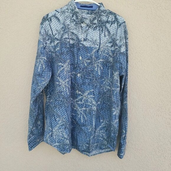 Tommy Bahama Mirror Palms Long Sleeve Button Down Shirt Sz Lg - Picture 1 of 8